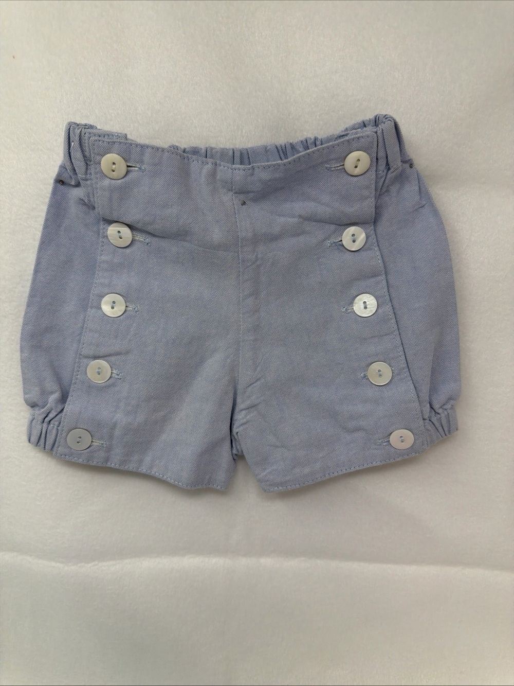 babycottons Light Blue Button-Detail Kids Shorts Size Newborn